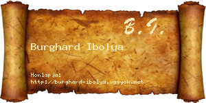 Burghard Ibolya névjegykártya