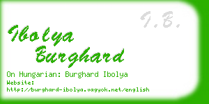 ibolya burghard business card